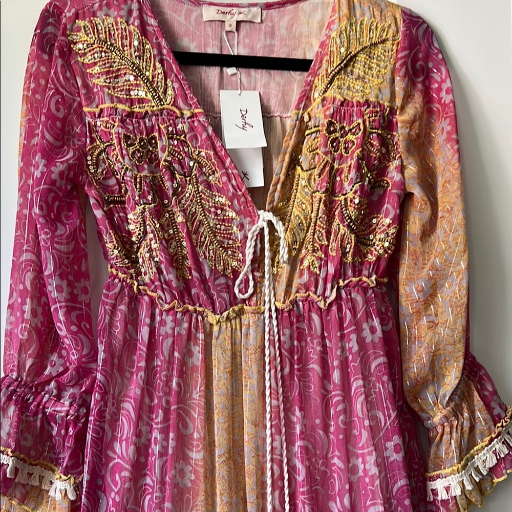 Pink and Gold Boho Maxi